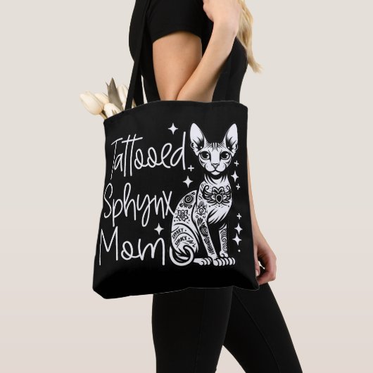 getatoeëerd Sphynx Moeder Kat Gift Tote Bag (Dichtbij)