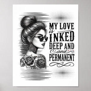 Getatoeëerde alleenstaande vrouw Inked Woman voor Poster