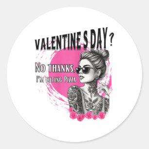 Getatoeëerde alleenstaande vrouw Inked Woman voor Ronde Sticker