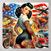 Getatoeëerde Amerikaanse Pin-Up Poster (Voorkant)