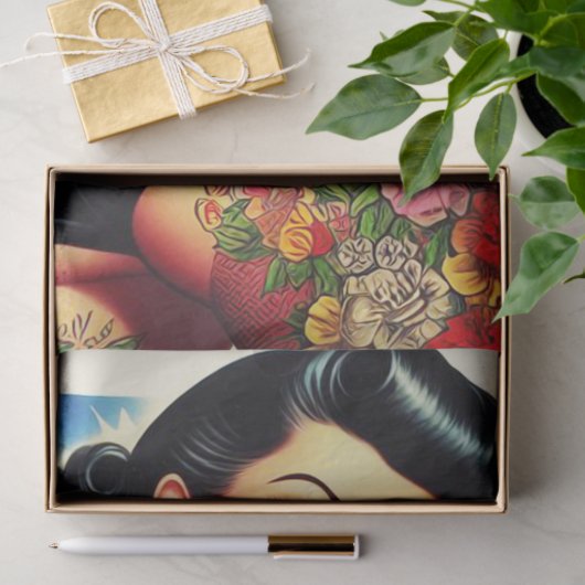 Getatoeëerde Amerikaanse Pin-Up Tissuepapier (Geschenk)