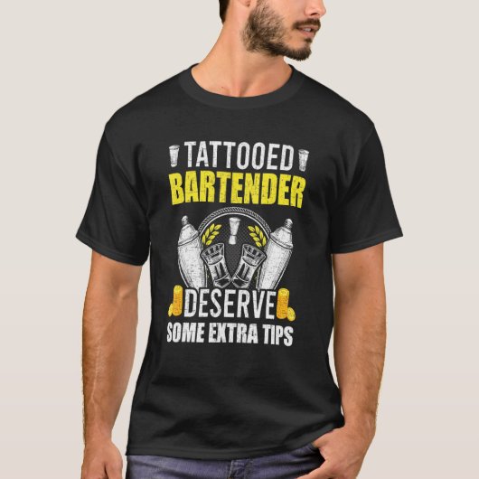 Getatoeëerde Bartender Bartending Bartender 1 T-shirt (Voorkant)