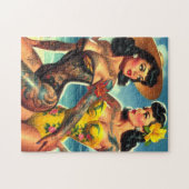 Getatoeëerde Beach Pin-ups Legpuzzel (Horizontaal)