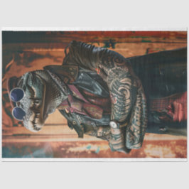 Getatoeëerde Boss Alligator Gator Decoupage Tissuepapier