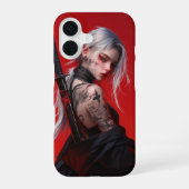 Getatoeëerde Cyberpunk Meisje iPhone 16 Hoesje (Achterkant)