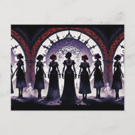 Getatoeëerde damesclub: de bijeenkomst briefkaart