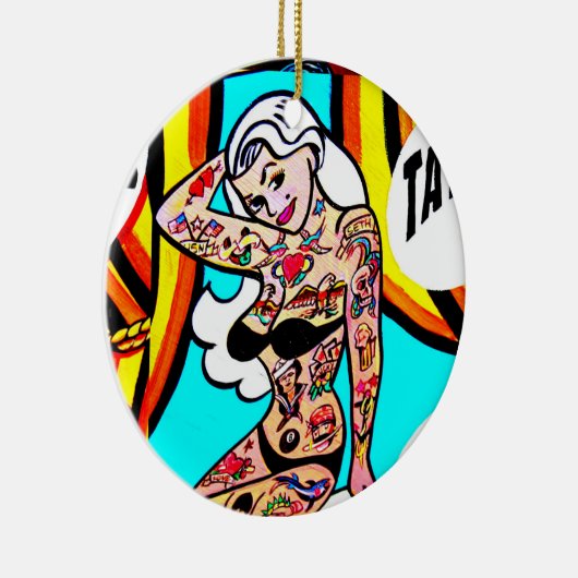 getatoeëerde damesversiering keramisch ornament (Rechts)