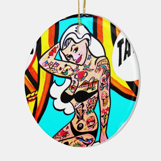 getatoeëerde damesversiering keramisch ornament (Links)