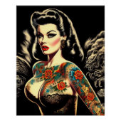 Getatoeëerde goth pin-up perfect poster (Voorkant)