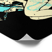 Getatoeëerde Gothic Pin-up Girl Horror Ghost Moon  Poster (Hoek)