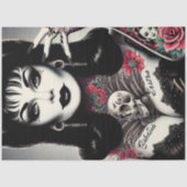 getatoeëerde Gothic vrouw Tissuepapier (Voorkant)