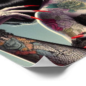 Getatoeëerde gotische vrouw poster (Hoek)