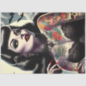 Getatoeëerde gotische vrouw tissuepapier (Voorkant)