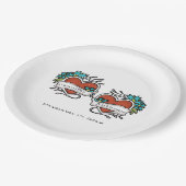 Getatoeëerde harten, tatoeage grafische bruiloft papieren bordje (Gekanteld)