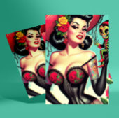 getatoeëerde heksenpin-up briefkaart