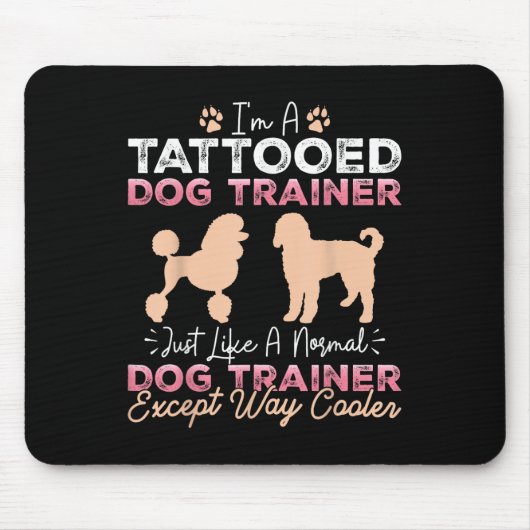 Getatoeëerde hondentrainer Funny Dog Training Tatt Muismat (Voorkant)