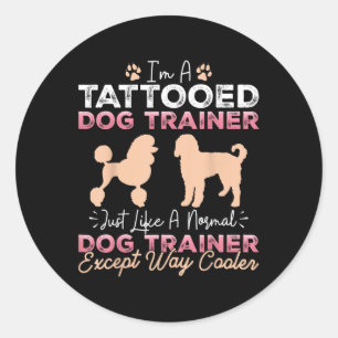 Getatoeëerde hondentrainer Funny Dog Training Tatt Ronde Sticker