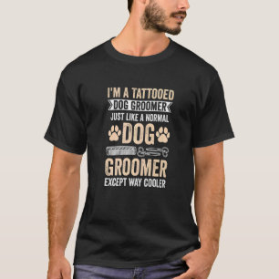 Getatoeëerde hondenverzorger huisdierverzorging pu t-shirt