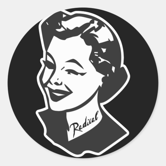 Getatoeëerde huisvrouw - radicaal ronde sticker (Voorkant)