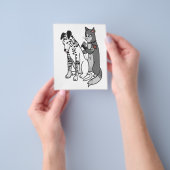 Getatoeëerde Kat Getekende Dalmatiër Cartoon Grapp Flyer (Hand)