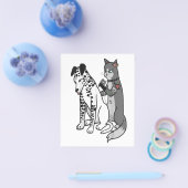 Getatoeëerde kat ingeïnkte Dalmatiër Cartoon Grapp Flyer (Enkel)
