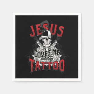 Getatoeëerde Mannen Jezus houdt van mij en mijn Ta Servet