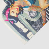 Getatoeëerde mechanica pin-up tissuepapier (Detail)
