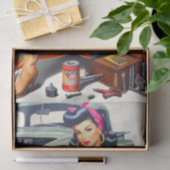 Getatoeëerde mechanica pin-up tissuepapier (Geschenk)