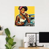 getatoeëerde mechanische pin-up poster (Thuiskantoor)