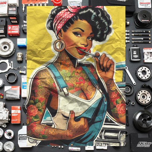 getatoeëerde mechanische pin-up tissuepapier