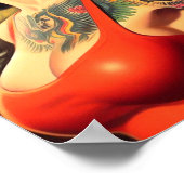 Getatoeëerde militaire pin-up poster (Hoek)