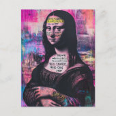 Getatoeëerde Mona Lisa Mixed Media Collage Briefkaart (Voorkant)