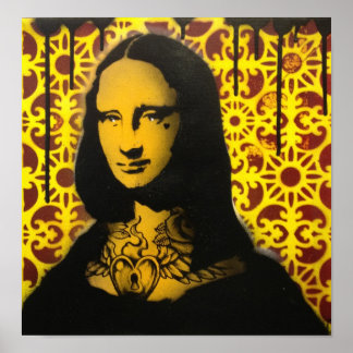 getatoeëerde mona lisa poster print