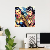 Getatoeëerde oosterse meisjes poster (Thuiskantoor)