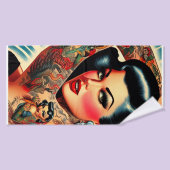  getatoeëerde pin-up badhanddoek (Badhanddoek)