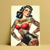  getatoeëerde pin-up briefkaart
