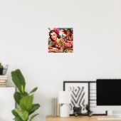 getatoeëerde pin-up poster (Thuiskantoor)