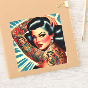  getatoeëerde pin-up sticker