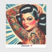  getatoeëerde pin-up sticker (Vel)