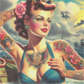  getatoeëerde pin-up sticker (Voorkant)