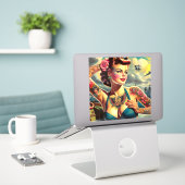  getatoeëerde pin-up sticker (Laptop op bureau)
