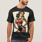  getatoeëerde pin-up t-shirt (Voorkant)