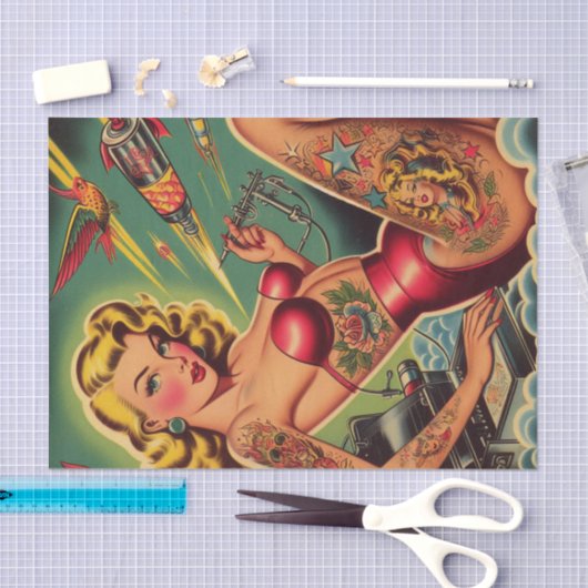  getatoeëerde pin-up tissuepapier (Craft)