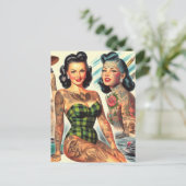 getatoeëerde pin-ups briefkaart (Staand voorkant)