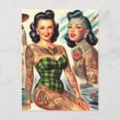 getatoeëerde pin-ups briefkaart (Voorkant)