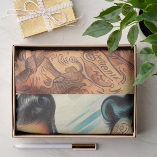  getatoeëerde pin-ups tissuepapier (Geschenk)