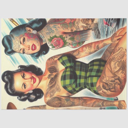  getatoeëerde pin-ups tissuepapier (Voorkant)