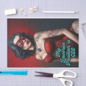 Getatoeëerde Pinup CEO Decoupage | Vet en krachtig Tissuepapier (Craft)