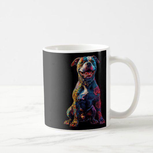 Getatoeëerde Pitbull Dog Tattoos Pitbull Getatoeëe Koffiemok (Rechts)