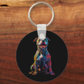 Getatoeëerde Pitbull Dog Tattoos Pitbull Getatoeëe Sleutelhanger (Voorkant)